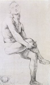 「論争」のためのアダムの研究、1510年頃（チョーク） 作： Raffaello Sanzio Raphael